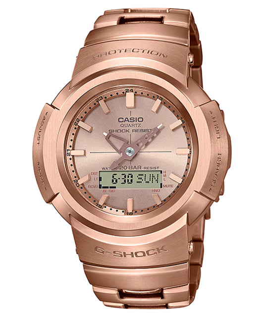 CASIO G-SHOCK AWM-500GD-4A ROSE GOLD FULL METAL SOLAR MULTIBAND A/D WATCH