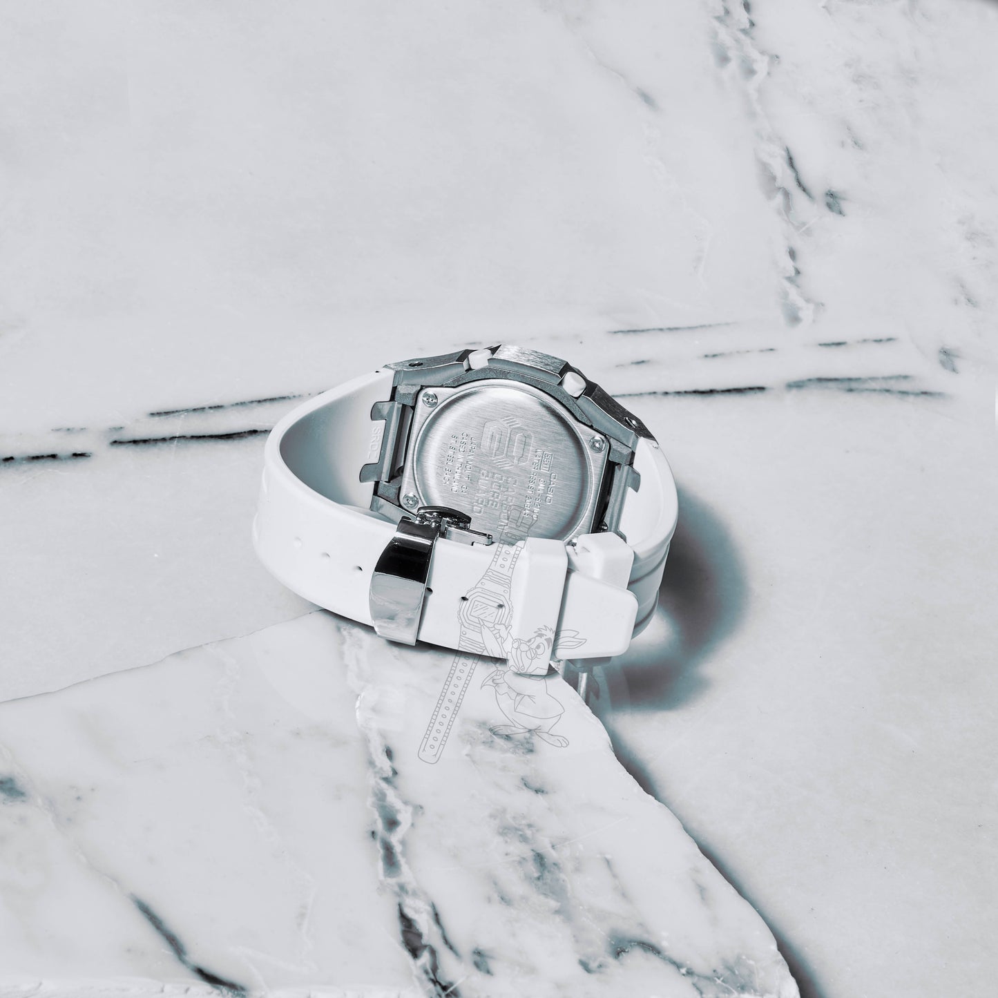 Casio GMA-S2100 G-Shock Watch –  Metal Case & Rubber Strap Mod – Mid-Size White Dial