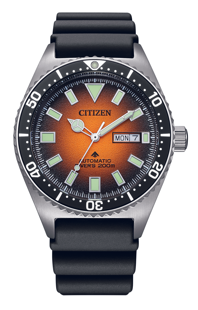 CITIZEN PROMASTER NY0120-01Z AUTOMATIC ORANGE DIAL DIVE WATCH