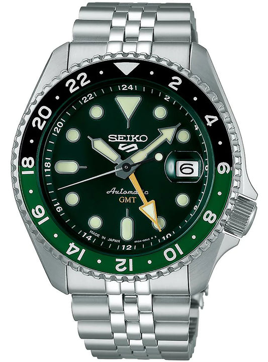 SEIKO 5 SPORTS SBSC019 JDM "5KX" GMT GREEN DIAL MENS WATCH