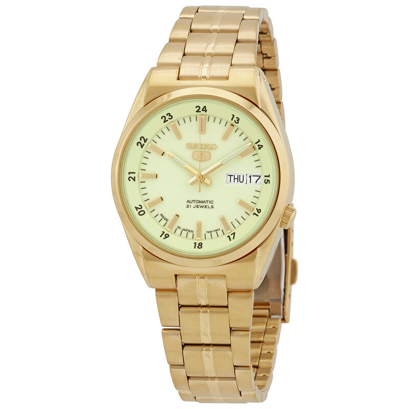 SEIKO 5 SNK578J1  SNK578 STAINLESS STEEL GOLD WATCH 36MM