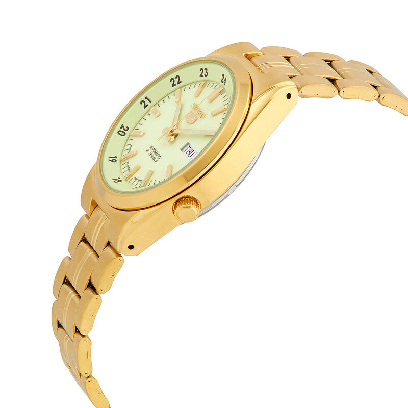 SEIKO 5 SNK578J1  SNK578 STAINLESS STEEL GOLD WATCH 36MM