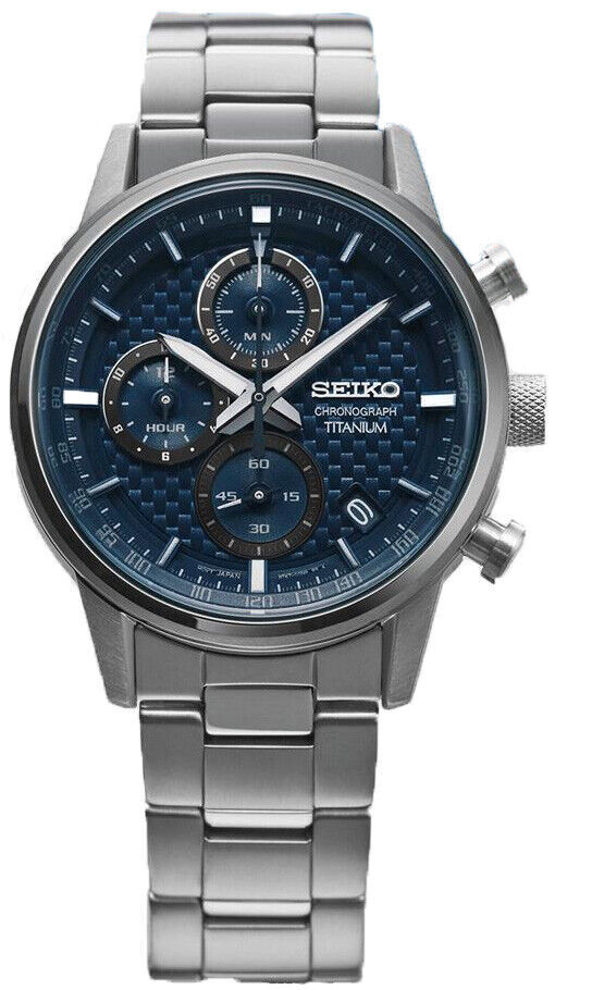 SEIKO SSB387P1 SSB387 TITANIUM MECHA-QUARTZ CHRONOGRAPH WATCH